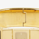 Hermes Black Equestrian Enamel and Gold Plated Loquet Bangle Quartz Watch L01.201