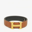 Hermes Black Gold Box Togo 30mm Reversible H Belt 85