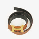 Hermes Black Gold Box Togo 30mm Reversible H Belt 85