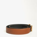 Hermes Black Gold Box Togo 30mm Reversible H Belt 85