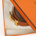 Hermes Black Gold Box Togo 30mm Reversible H Belt 85