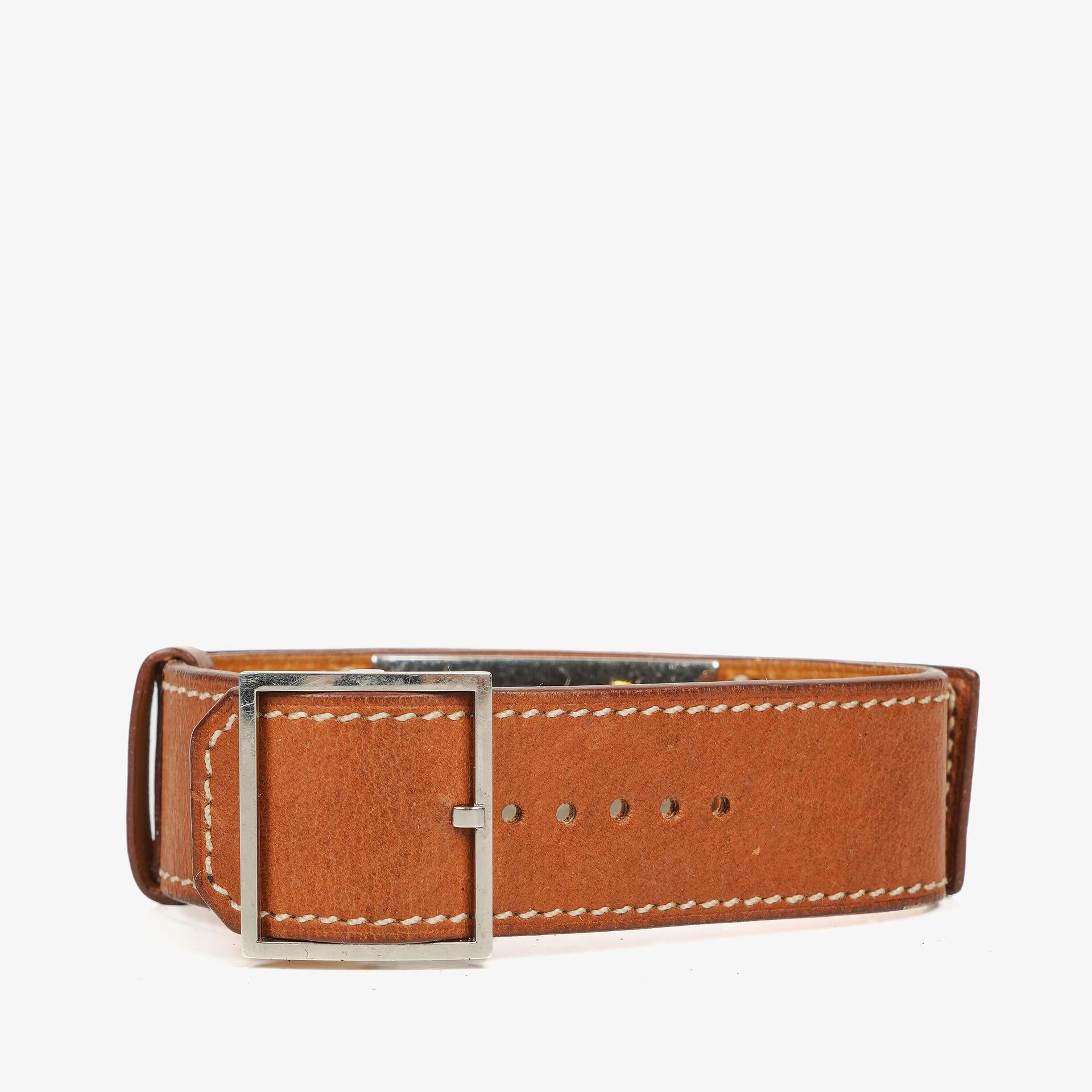 Hermes Cherche Midi Steel And Leather Watch CM1.210