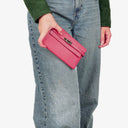Hermes Chevre Mysore Kelly Longue Rose Shocking Wallet