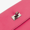 Hermes Chevre Mysore Kelly Longue Rose Shocking Wallet