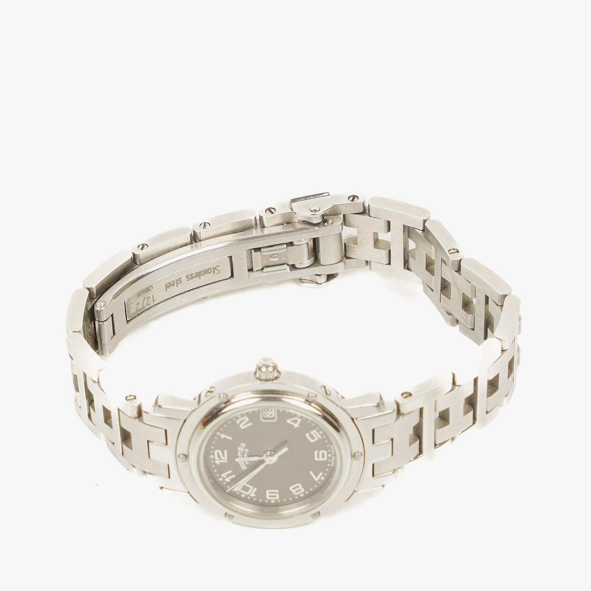 Hermes Clipper Quartz Watch SS CL4.210