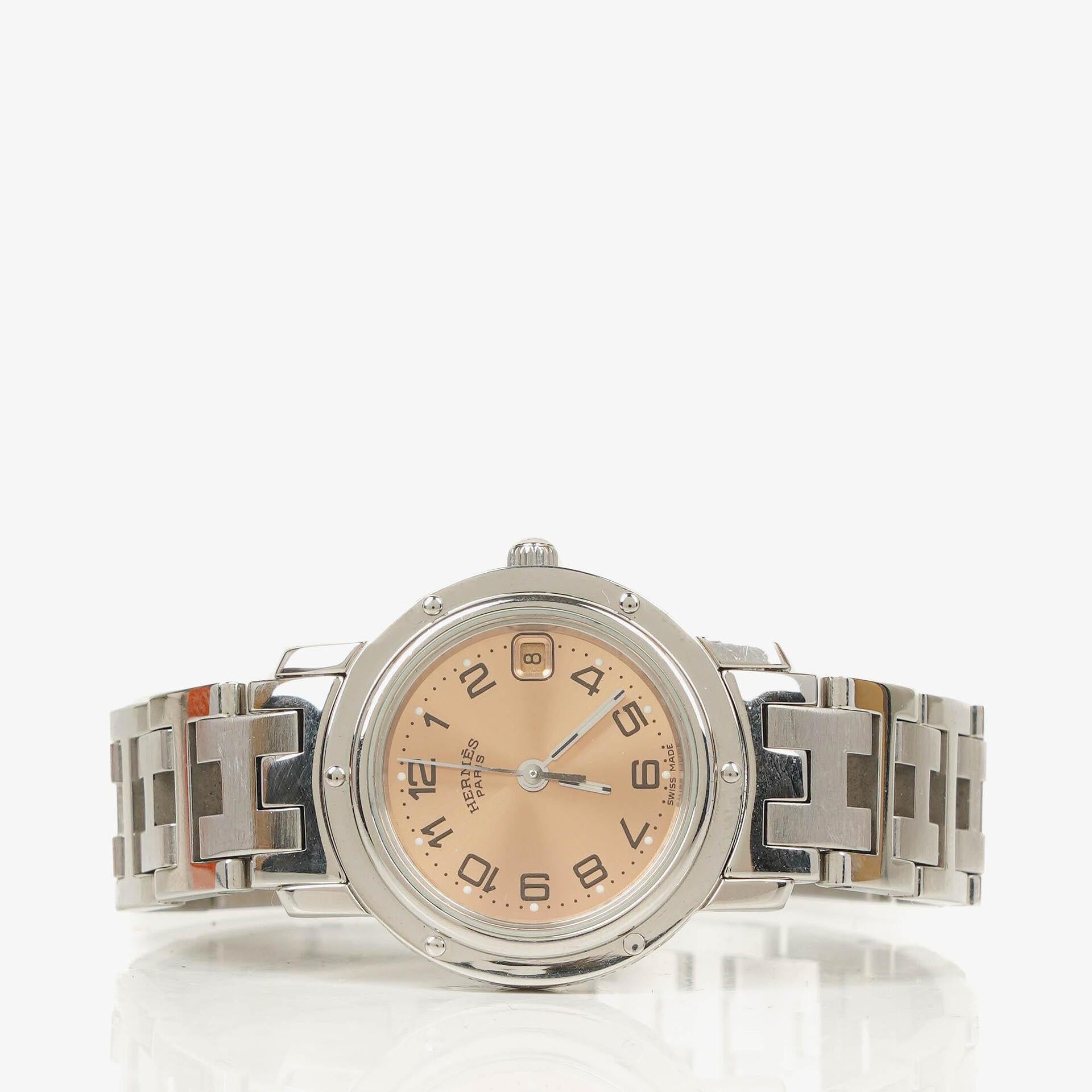 Hermes Clipper Quartz Watch Stainless Steel CL4.210