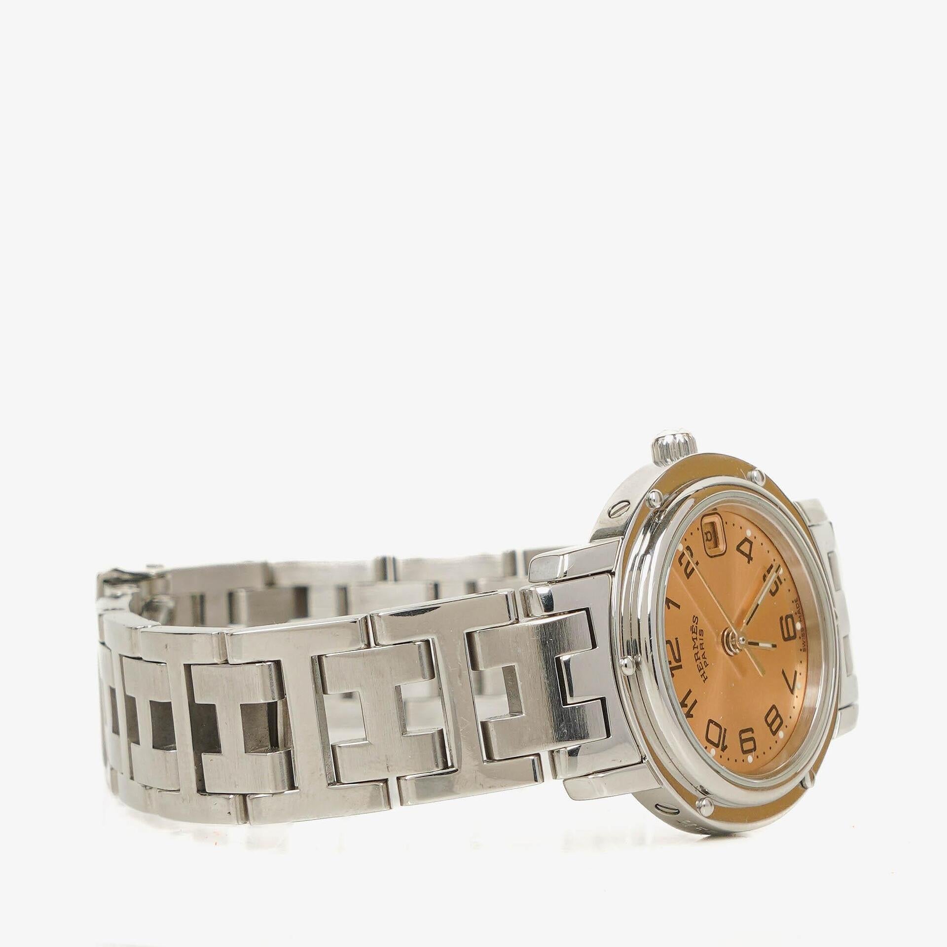 Hermes Clipper Quartz Watch Stainless Steel CL4.210