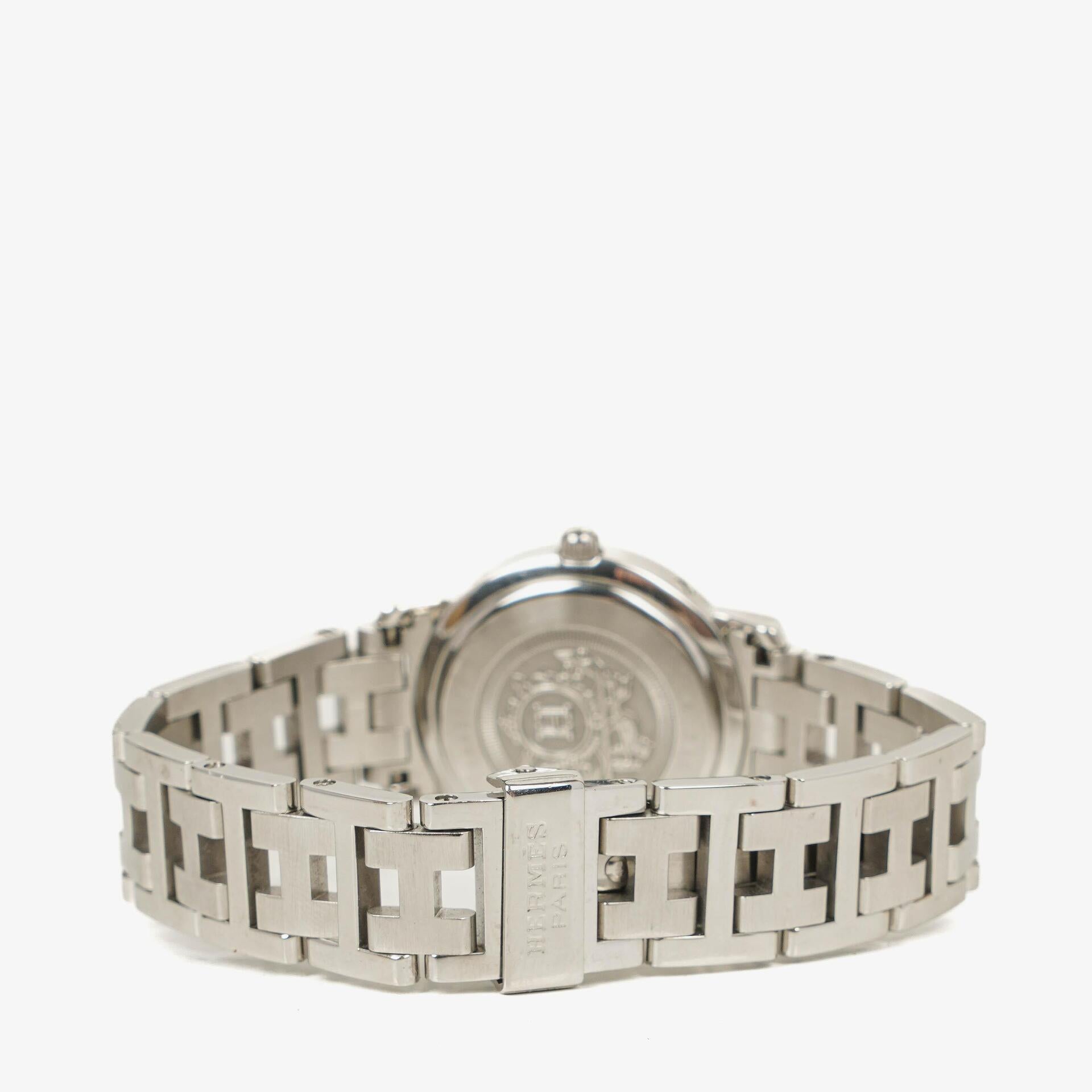 Hermes Clipper Quartz Watch Stainless Steel CL4.210