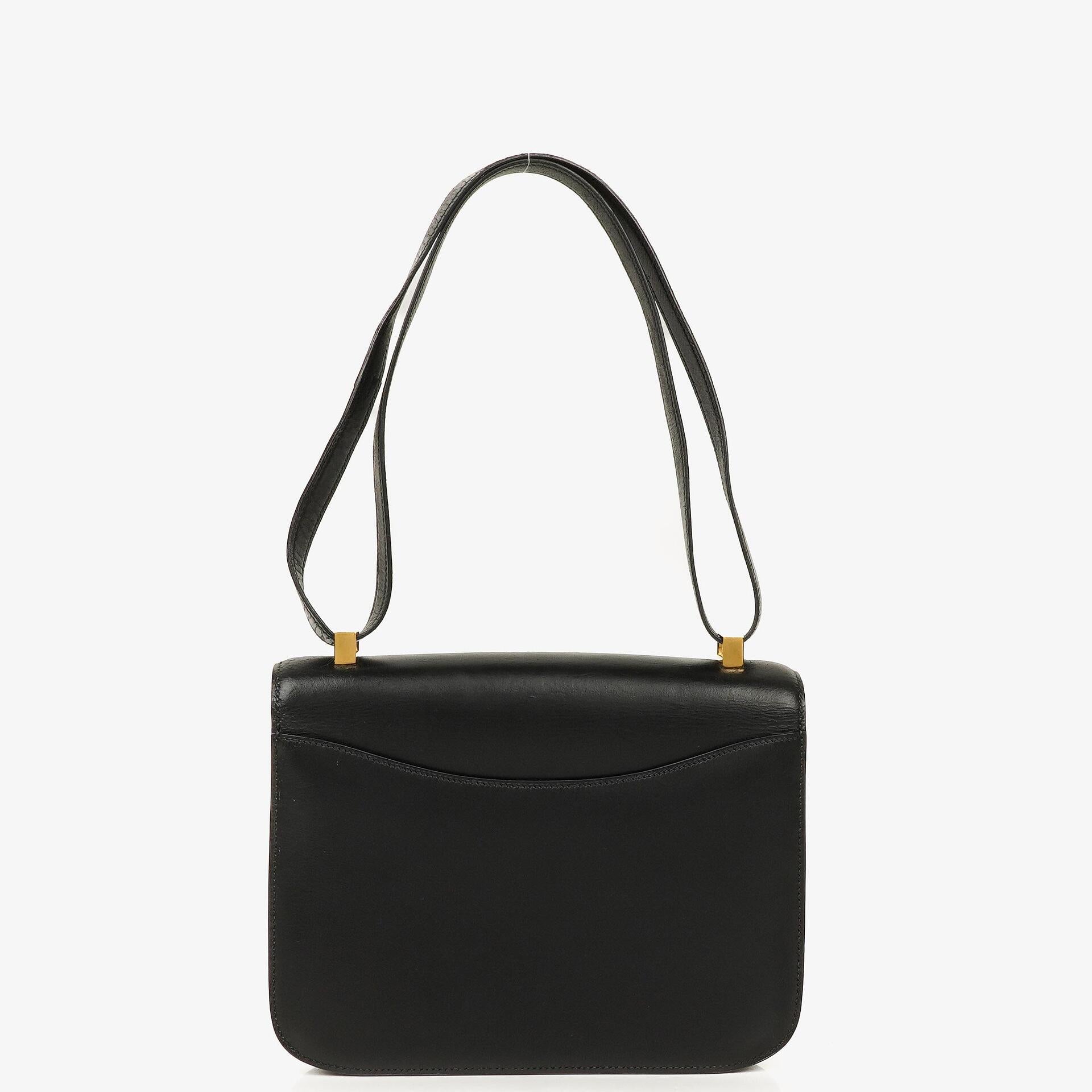 Hermes Constance 23 Vintage Black Box Calf With Gold Hardware, 1979