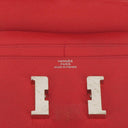 Hermes Constance Compact Wallet Rouge Casaque Epsom With Palladium Hardware