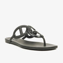 Hermes Egerie Black Rubber Sandals 37