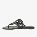 Hermes Egerie Black Rubber Sandals 37