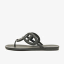 Hermes Egerie Black Rubber Sandals 37
