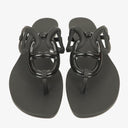 Hermes Egerie Black Rubber Sandals 37