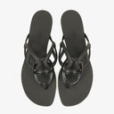 Hermes Egerie Black Rubber Sandals 37