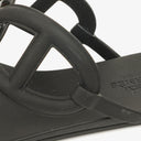 Hermes Egerie Black Rubber Sandals 37