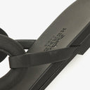 Hermes Egerie Black Rubber Sandals 37
