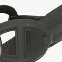 Hermes Egerie Black Rubber Sandals 37