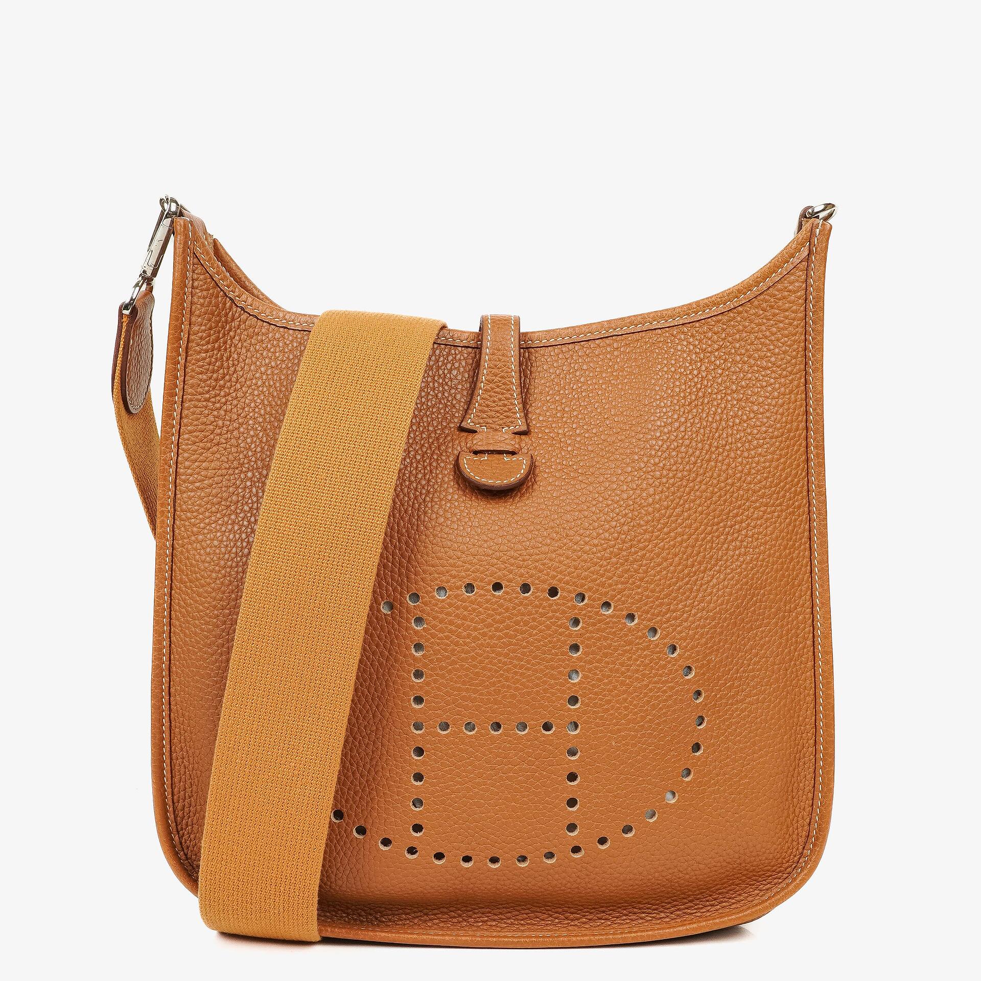 Hermes Evelyne I 29 Gold Taurillon Clemence Leather Shoulder Bag