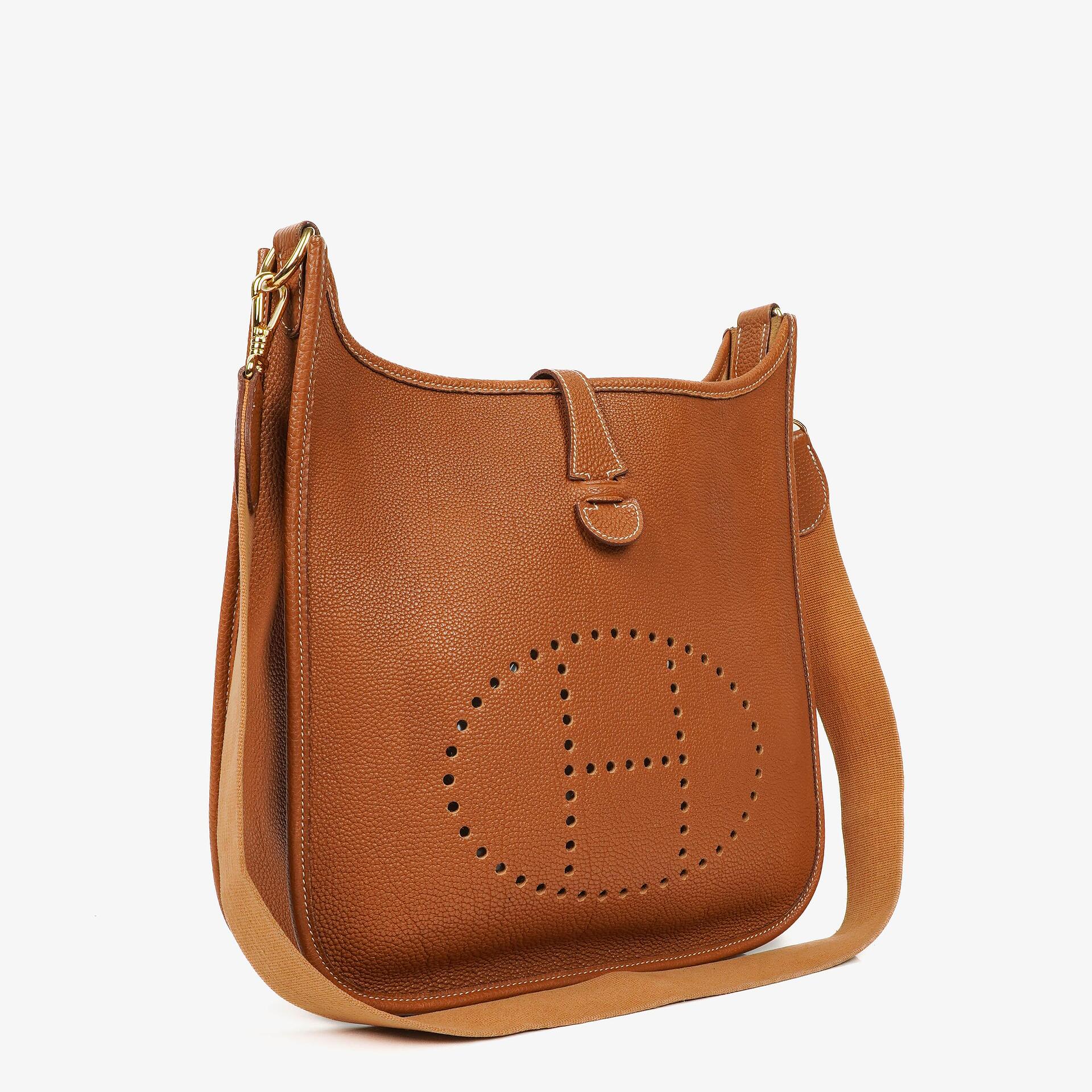 Hermes Evelyne I 29 Gold Taurillon Clemence Leather Shoulder Bag