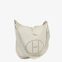 Hermes Evelyne I 30 White Clemence Leather Shoulder Bag