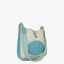 Hermes Evelyne I 32 Clemence Bleu Jean Toile and Leather Bag
