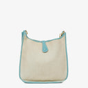 Hermes Evelyne I 32 Clemence Bleu Jean Toile and Leather Bag