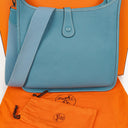 Hermes Evelyne I 32 New Bleu Jean Taurillon Clemence Shoulder Bag