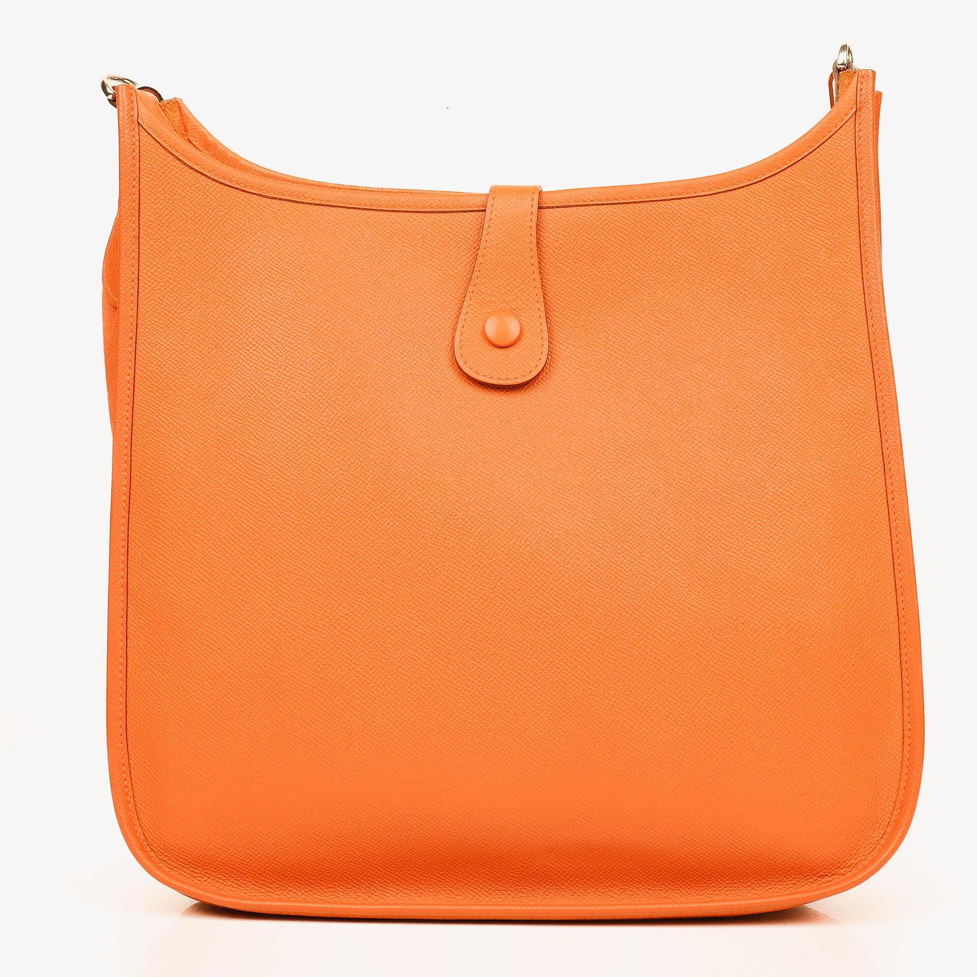 Hermes Evelyne I 33 Orange Epsom Leather Shoulder Bag