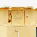 Hermes Green Equestrian Enamel and Gold Plated Loquet Bangle Quartz Watch L01.100