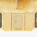 Hermes Green Equestrian Enamel and Gold Plated Loquet Bangle Quartz Watch L01.100