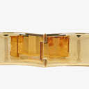 Hermes Green Equestrian Enamel and Gold Plated Loquet Bangle Quartz Watch L01.201