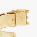 Hermes Green Equestrian Enamel and Gold Plated Loquet Bangle Quartz Watch L01.201