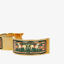Hermes Green Equestrian Enamel and Gold Plated Loquet Bangle Quartz Watch L01.201