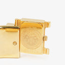 Hermes Green Equestrian Enamel and Gold Plated Loquet Bangle Quartz Watch L01.201