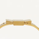 Hermes Green Equestrian Enamel and Gold Plated Loquet Bangle Quartz Watch L01.201
