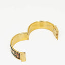 Hermes Green Equestrian Enamel and Gold Plated Loquet Bangle Quartz Watch L01.201