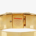 Hermes Green Equestrian Enamel and Gold Plated Loquet Bangle Quartz Watch L01.201