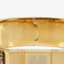 Hermes Green Equestrian Enamel and Gold Plated Loquet Bangle Quartz Watch L01.201