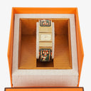 Hermes Green Equestrian Enamel and Gold Plated Loquet Bangle Quartz Watch L01.201