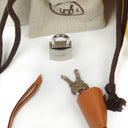 Hermes Herbag 31 Zip Retourne PM Vache Hunter Military Toile Ginger Naturel