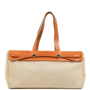 Hermès Herbag Cabas Canvas Vache Hunter MM 2-in-1 Tasche