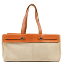 Hermes Herbag Cabas Canvas Vache Hunter MM 2 In 1 Bag
