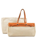 Hermes Herbag Cabas Canvas Vache Hunter MM 2 In 1 Bag