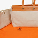 Hermes Herbag Cabas Canvas Vache Hunter MM 2 In 1 Bag
