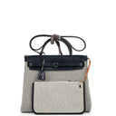 Hermès Herbag Horseshoe Stamp (HSS) Zip PM In Bleu Indigo Vache Hunter And Criss Viking Toile With Palladium Hardware