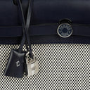 Hermès Herbag Horseshoe Stamp (HSS) Zip PM In Bleu Indigo Vache Hunter And Criss Viking Toile With Palladium Hardware