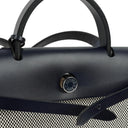 Hermès Herbag Horseshoe Stamp (HSS) Zip PM In Bleu Indigo Vache Hunter And Criss Viking Toile With Palladium Hardware
