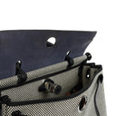 Hermès Herbag Horseshoe Stamp (HSS) Zip PM In Bleu Indigo Vache Hunter And Criss Viking Toile With Palladium Hardware