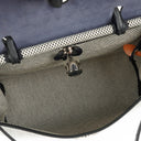 Hermès Herbag Horseshoe Stamp (HSS) Zip PM In Bleu Indigo Vache Hunter And Criss Viking Toile With Palladium Hardware